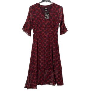 Marvel Wanda Midi Dress Women Size L Scarlet Witch Crowns Allover Sheer Cosplay